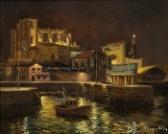 ortiz eleazar 1900-1900,Vista nocturna del puerto de Castro Urdial,20th century,Subastas Bilbao XXI 2008-12-16