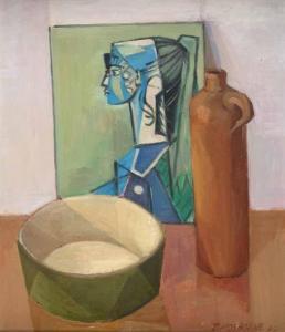 OSBORNE Dennis 1919-2016,STILL LIFE WITH PICASSO PRINT,Ross's Auctioneers and values IE 2013-05-08