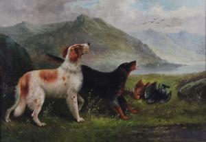 osbourne william evelyn 1868-1906,Gun Dogs in Landscape,Wright Marshall GB 2019-01-29