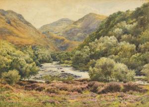 OSCROFT Samuel William,A wooded river landscape with mountains beyond,1890,Rosebery's 2022-11-16