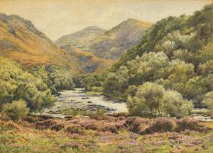 OSCROFT Samuel William,A wooded river landscape with mountains beyond,1890,Rosebery's 2022-12-14