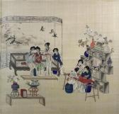 OSHU Chinkai,"The Embroiderers" and ladies within an interior,Canterbury Auction 2012-04-03