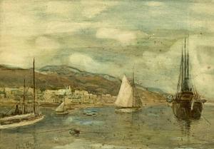 OSMENT Phil 1861-1947,moored boats at harbourside,Rogers Jones & Co GB 2024-04-16