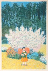 OSORIO Trinidad 1929-2002,Girl with Flowers,1975,Ro Gallery US 2024-02-07