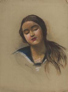 OSSECKI Wilk 1892-1958,Portrait of a girl,Desa Unicum PL 2023-07-25