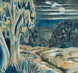OSSER Josef 1908-1988,Landscape with Full Moon,1937,Strauss Co. ZA 2021-07-11
