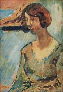 OSSLUND Helmer 1866-1938,Sittande kvinna,Uppsala Auction SE 2023-12-12