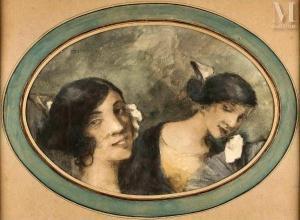 OSTERLIND Allan 1855-1938,Portrait de deux femmes,Millon & Associés FR 2024-01-25