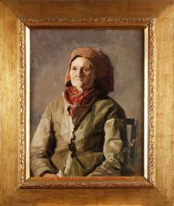 OSTERMAN Elvine 1908-1997,Porträtt av äldre kvinna,Stadsauktion Frihamnen SE 2008-09-09