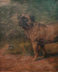 OSTHAUS Edmund Henry 1858-1928,My Better Half, Portrait of a Pug,1893,William Doyle US 2007-02-13