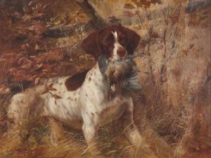 OSTHAUS Edmund Henry,Pointer with Quail Property from the Estate of Gwy,1890,Freeman 2023-12-03