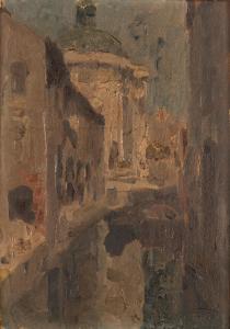 OSTROGOVICH Carlo 1884-1962,Naviglio a Milano,1931,Finarte IT 2024-03-27