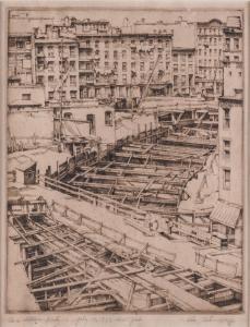 OSTROWSKY Abbo,Bracing Subway Excavation, New York,1933,Bellmans Fine Art Auctioneers 2023-11-21