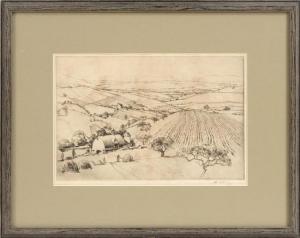 OSTROWSKY Abbo 1889-1975,Farm fields on the hillside,Eldred's US 2017-02-17