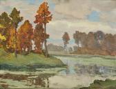 Otakar HURKA 1889-1966,ALandscape with a Water Surface,Palais Dorotheum AT 2010-05-22