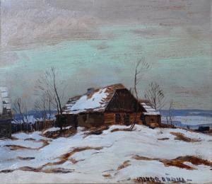 Otakar HURKA 1889-1966,Cottages in winter,Vltav CZ 2023-12-14