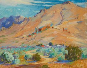 OTIS George Demont 1879-1962,Mountain landscape with houses,John Moran Auctioneers US 2023-11-14