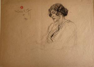 OTT Lucien 1870-1927,Portrait de femme pensive,Artprecium FR 2021-10-05