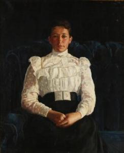 OTTESEN Johannes 1875-1936,Portrait of the artist's sister,Bruun Rasmussen DK 2017-02-13