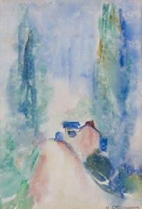 OTTMANN Henri 1877-1927,La maison sur la route,Aguttes FR 2012-04-04