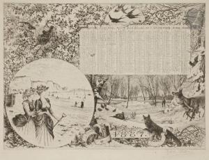 OUDART Félix 1800-1900,Calendriers pour 1886 et 1887,1887,Ader FR 2019-05-24