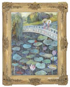 OUIDA George 1916-2014,Giverny Garden, in the style of Claude Monet,Eldred's US 2015-11-06
