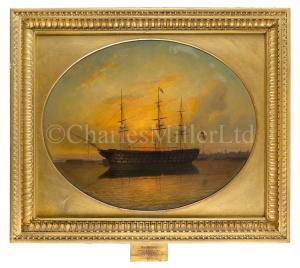 OULESS Philip John 1817-1885,H.M.S. \‘Victory\’ Lying at Anchor Off Portsmo,1869,Charles Miller Ltd 2022-11-01