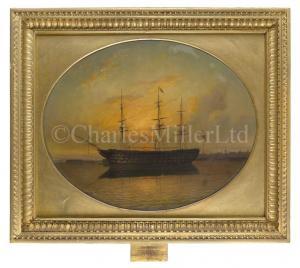 OULESS Philip John 1817-1885,H.M.S. \‘Victory\’ Lying at Anchor Off Portsmo,1869,Charles Miller Ltd 2023-04-25