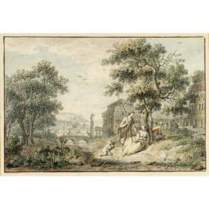 OVERBEEK Leendert 1752-1815,a) peasants and a cart on a path near a farm,Sotheby's GB 2005-11-16