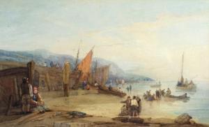 OWEN Samuel 1768-1857,Fisherfolk on the Beach,Halls GB 2022-03-23