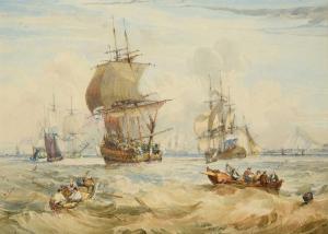 OWEN Samuel 1768-1857,Shipping off Dover in choppy seas,1826,Tennant's GB 2022-09-16