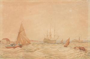 OWEN Samuel 1768-1857,Shipping off the Coast,1796,Mellors & Kirk GB 2022-06-15
