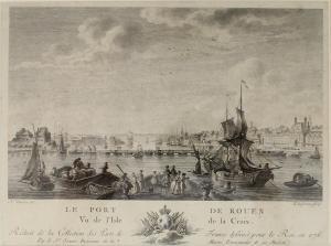 OZANNE Nicolas Marie 1728-1811,Le port de Rouen, vue de l'isle de la Croix,1776,Ruellan 2017-07-08