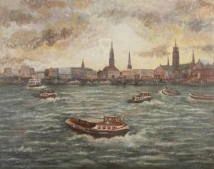 PÄTZOLD S 1900-1900,Ansicht von Hamburg mit Michel und Kehrwiederspitze,Von Zengen DE 2017-03-17