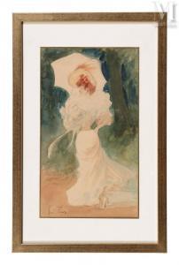 PÉAN René Louis 1875-1945,Femme à l'ombrelle,Millon & Associés FR 2024-01-30