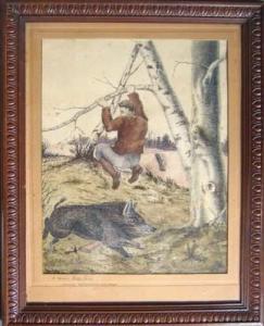 PéLISSIER G,Scène comique de chasse au sanglier,1933,Richmond de Lamaze FR 2009-12-12