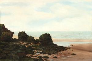 PÉRAIRE Paul Emmanuel 1829-1893,Coastal scene from L'orient,1880,Bruun Rasmussen DK 2023-08-13