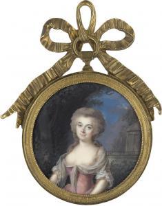 PÉRIN SALBREUX Lié Louis 1753-1817,Portrait einer jungen Frau,1780,Galerie Bassenge DE 2023-11-30