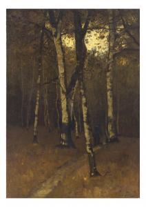 PAAL Laszlo 1846-1879,Promeneur dans un paysage boisé,1873,Christie's GB 2023-11-17