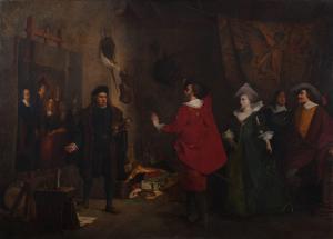 PABST Camille Alfred 1821-1898,La visite à l\’atelier de Rembrandt,1864,Osenat FR 2022-06-19