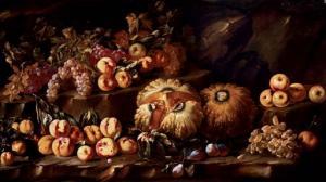 PACE DA CAMPIDOGLIO Michelangelo 1610-1670,Squash, peaches, apples, grapes an,1650 circa,Christie's 2007-04-19