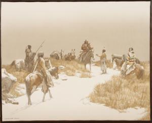 PACE John 1930-2006,Native American indians on horseback,Kamelot Auctions US 2018-11-14