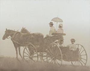 PACE John 1930-2006,Scene with Family Traveling in Horse and Carriage,Burchard US 2017-06-25