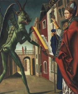 PACHER Michael 1435-1498,Augustine and the Devil,Bruun Rasmussen DK 2018-12-10