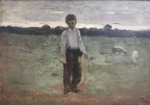 PACHOT D'ARZAC Alexis Paul 1844-1906,Jeune berger au crépuscule,Sadde FR 2019-06-19
