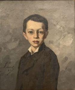 PACHOT D'ARZAC Alexis Paul 1844-1906,Portrait de jeune garçon,1885,Marambat-Camper FR 2021-07-08