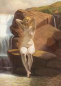 PACHT Vilhelm 1843-1912,Nude by Waterfall,1908,Hindman US 2014-05-16