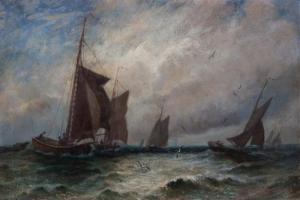 PACKBAUER Edward John 1862-1948,Boats at Sea,Hindman US 2016-11-04