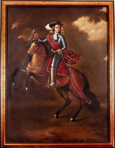 PADILLA J 1900-1900,riding in armor on rearing horse,Twents Veilinghuis NL 2012-10-12
