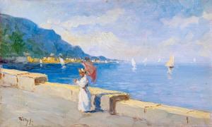PADLY Aladar 1881-1949,Mediterranean scenery,Nagyhazi galeria HU 2021-11-28